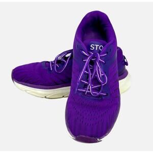 STQ Deep Purple Athletic Shoes - PURPLE + WHITE